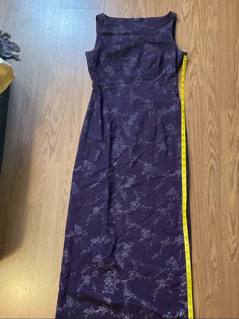 Elegant Purple Floral Maxi Dress - Sleeveless A-Line